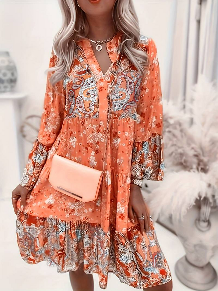 Elena – Vestido boho estampado