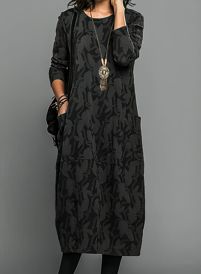Cassie | Vestido casual de invierno con cuello redondo