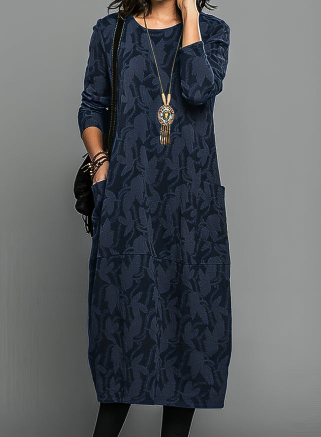 Cassie | Vestido casual de invierno con cuello redondo