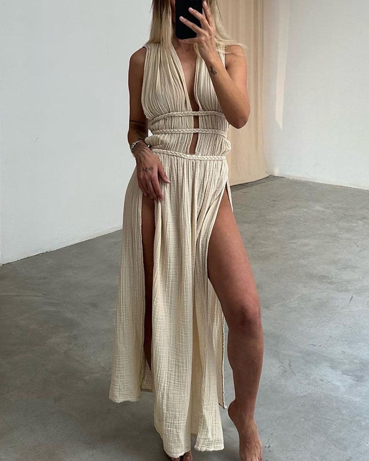 Zoe – Vestido boho con abertura