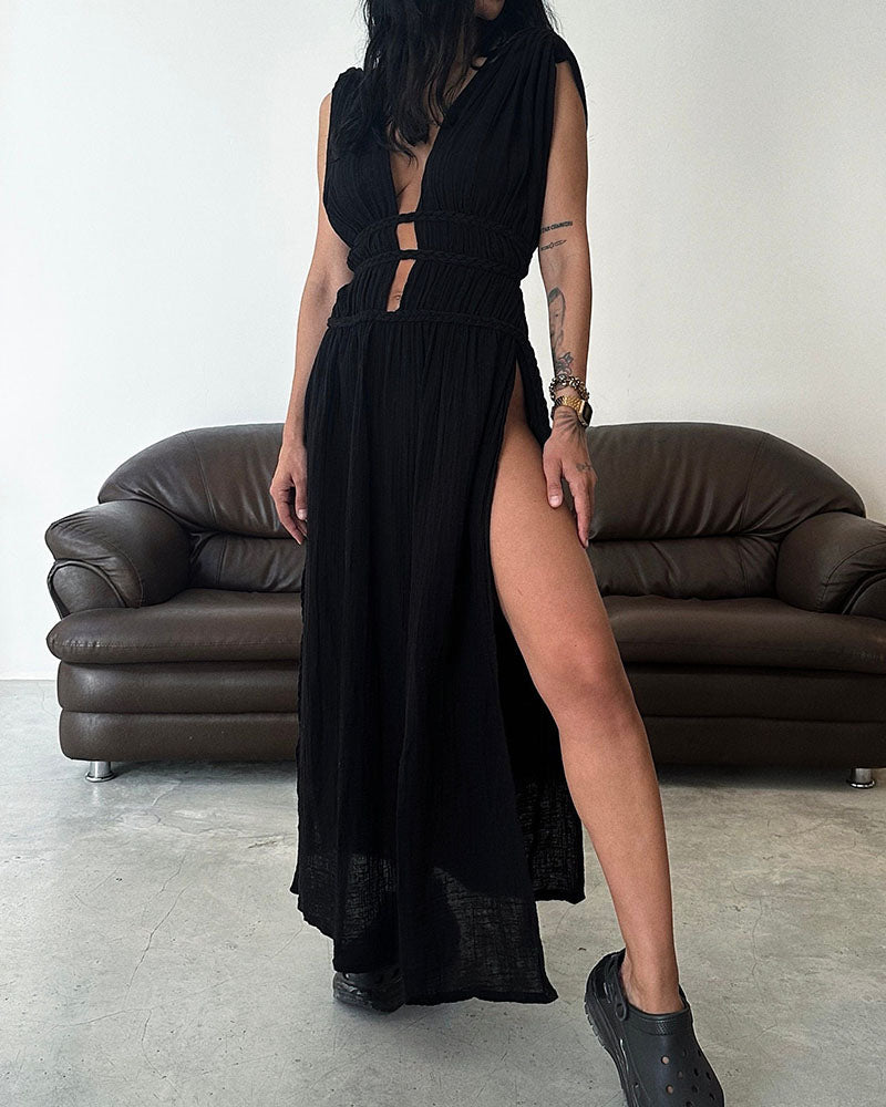 Zoe – Vestido boho con abertura