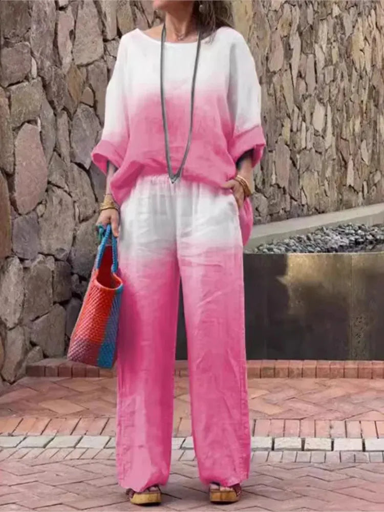 Nara - Conjunto completo de dos piezas con degradado costero