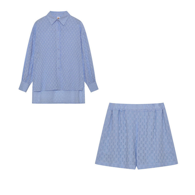 Elizabeth - Conjunto de dos piezas fluido con camisa y pantalones cortos
