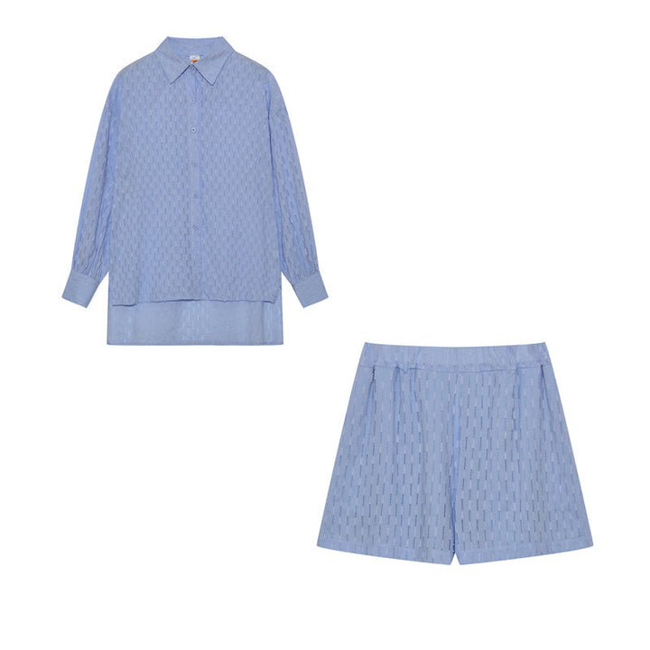 Elizabeth - Conjunto de dos piezas fluido con camisa y pantalones cortos
