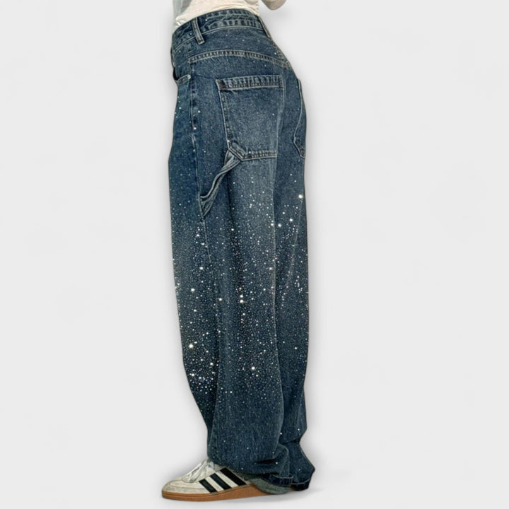Fable - Jeans de estilo carpintero con globo en denim