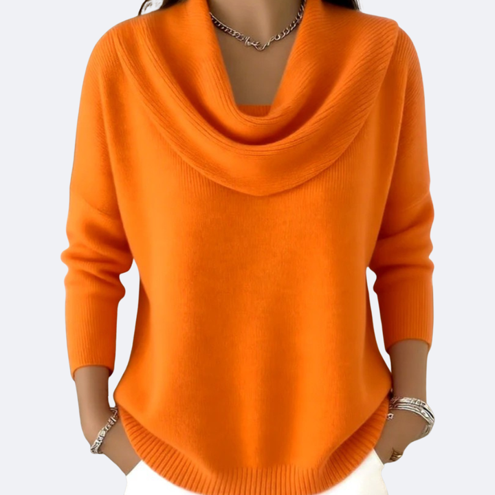 GIULIA - Suéter con Cuello Ruffle Acogedor