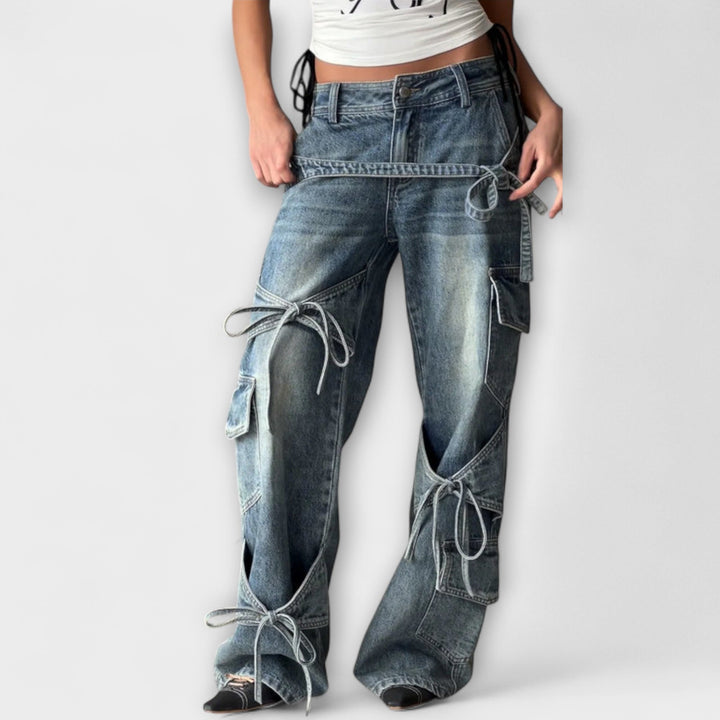 Paloma - Jeans de Denim Utility con Detalle de Nudo