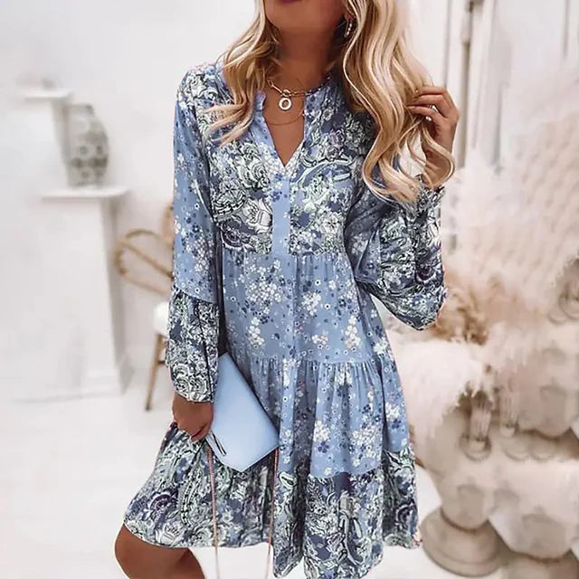 Elena – Vestido boho estampado