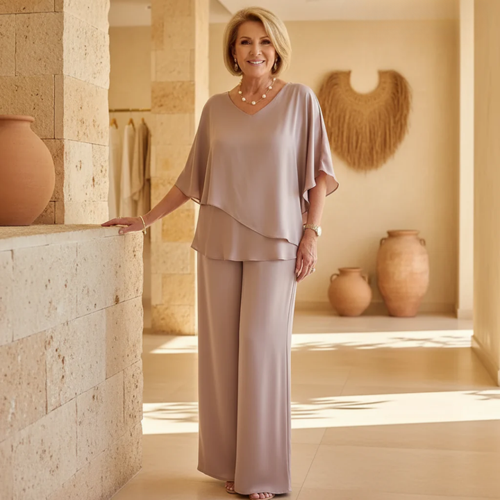 Martha - Conjunto de dos piezas pantalones de pierna ancha