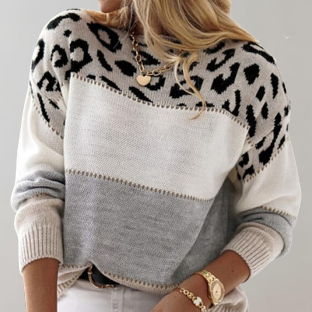Charlene – Suéter Casual con Estampado de Leopardo