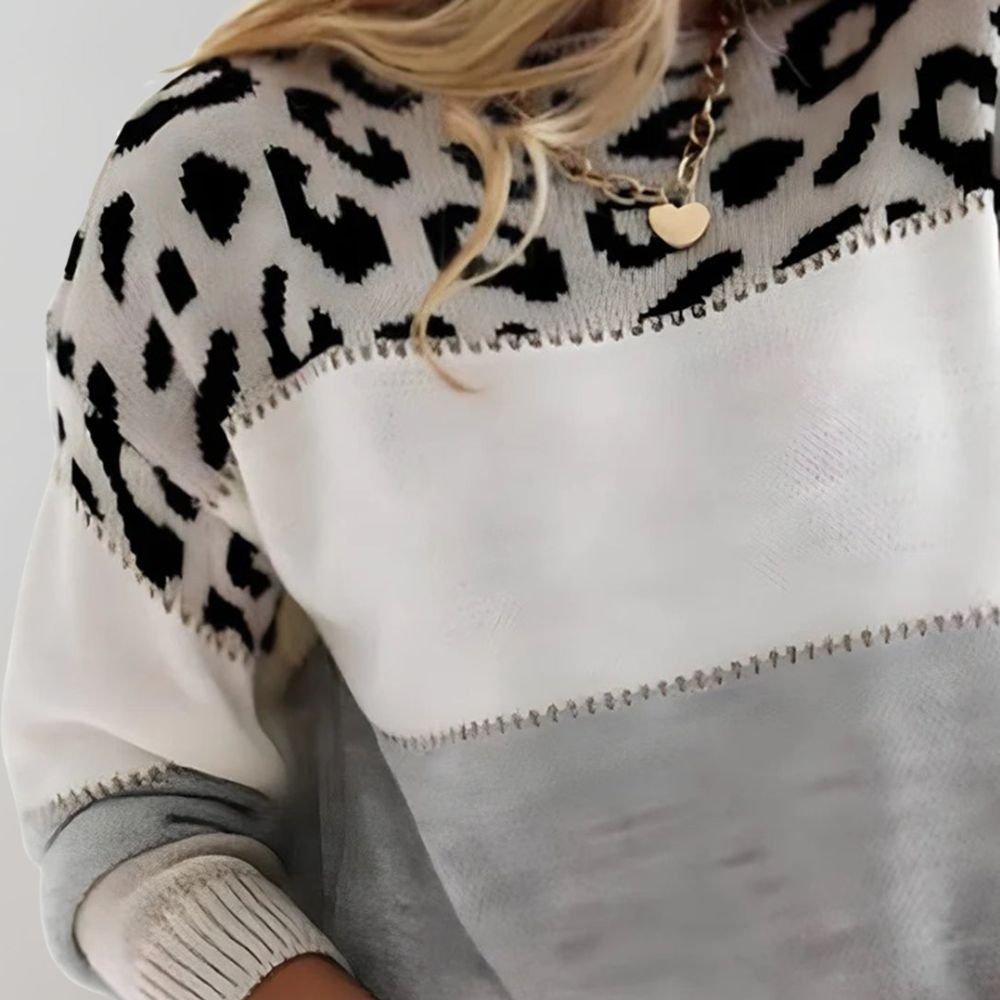 Charlene – Suéter Casual con Estampado de Leopardo