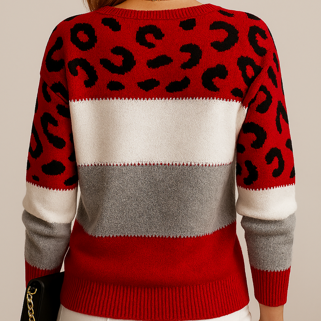 Charlene – Suéter Casual con Estampado de Leopardo