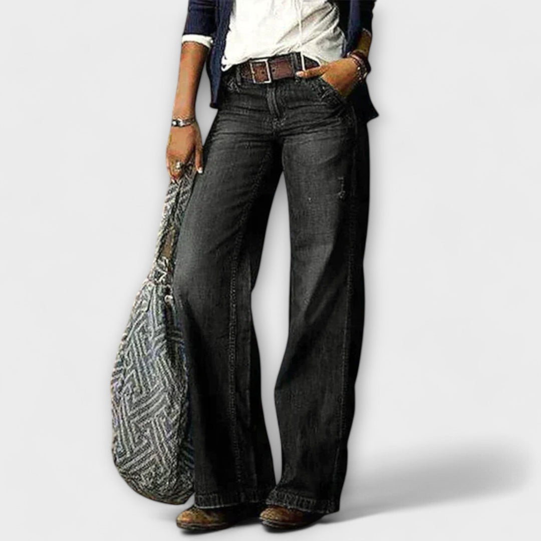 Cess - Pantalones de Denim con Pierna Ancha
