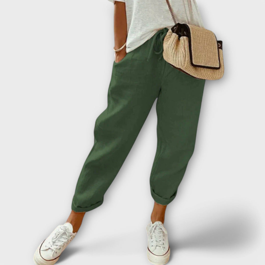 Bibi - Pantalones de lino a la moda y casuales