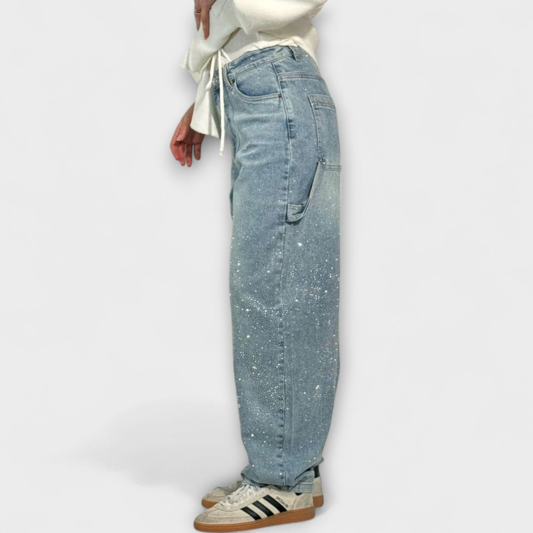 Fable - Jeans de estilo carpintero con globo en denim