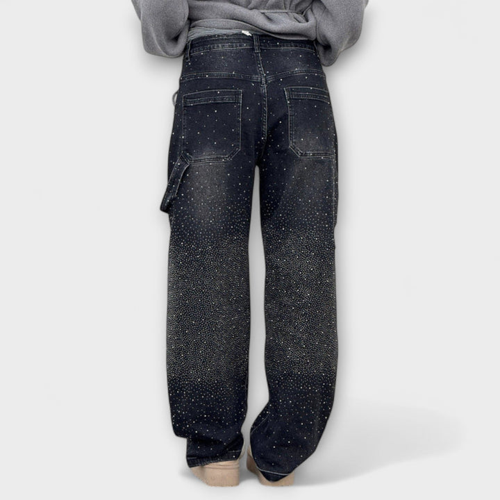 Fable - Jeans de estilo carpintero con globo en denim