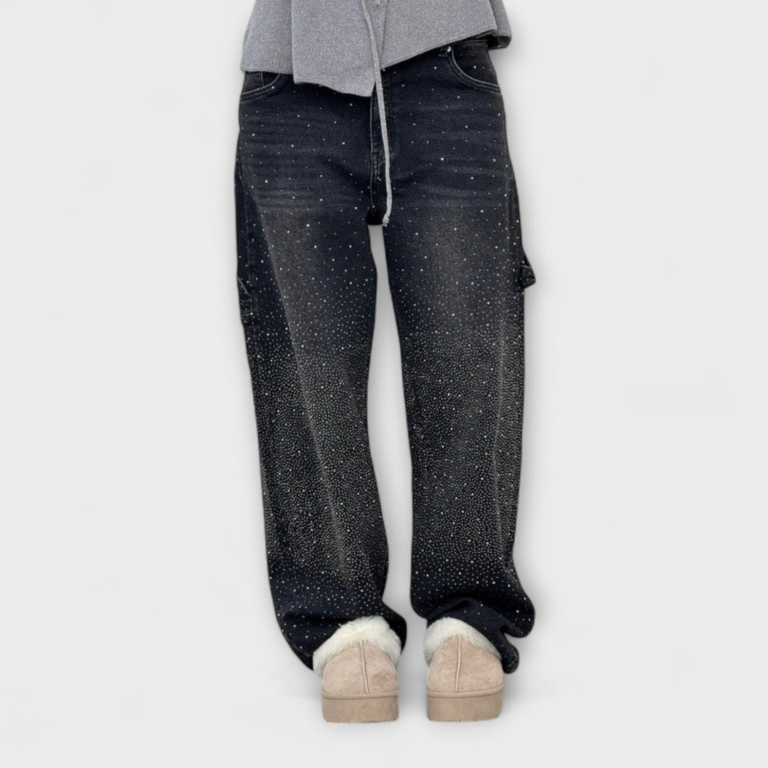 Fable - Jeans de estilo carpintero con globo en denim