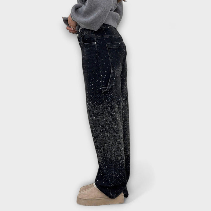 Fable - Jeans de estilo carpintero con globo en denim