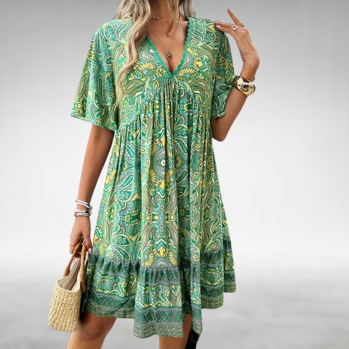 Quinta – Vestido boho acampanado