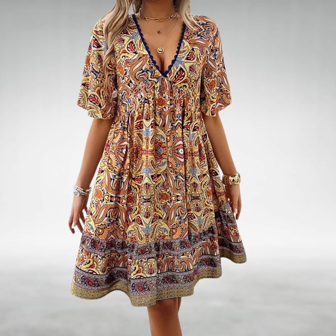 Quinta – Vestido boho acampanado