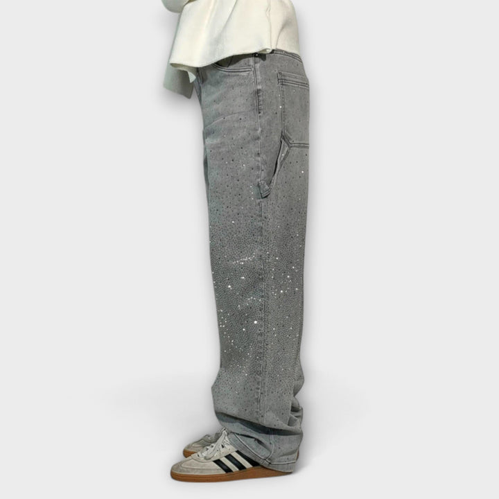 Fable - Jeans de estilo carpintero con globo en denim