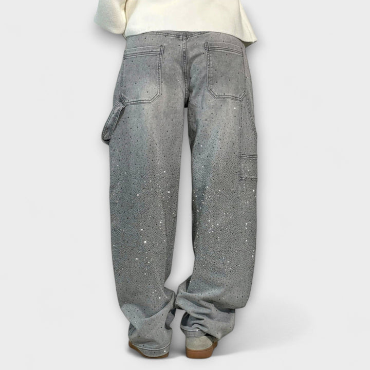 Fable - Jeans de estilo carpintero con globo en denim