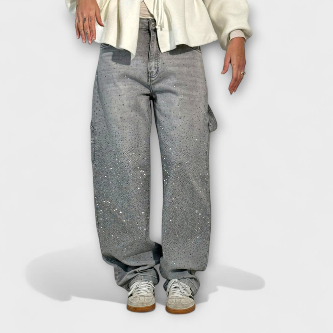 Fable - Jeans de estilo carpintero con globo en denim