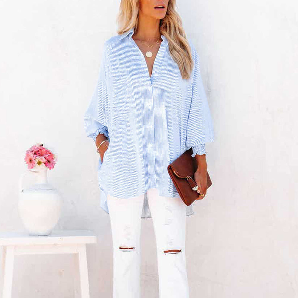 Quinlee - Camisa de rayas suave