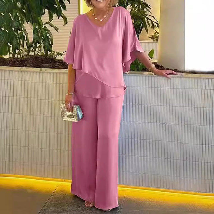 Martha - Conjunto de dos piezas pantalones de pierna ancha