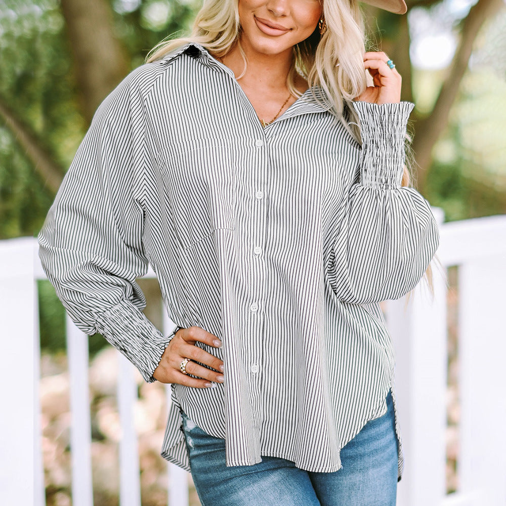 Quinlee - Camisa de rayas suave