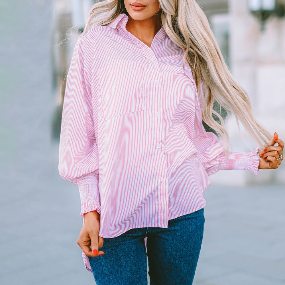Quinlee - Camisa de rayas suave