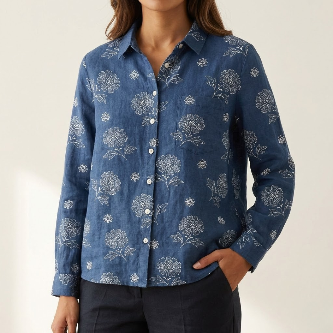 Tiziana – Camisa de lino con estampado
