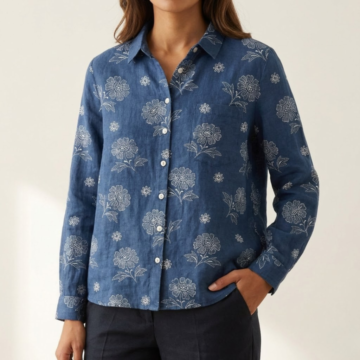 Tiziana – Camisa de lino con estampado