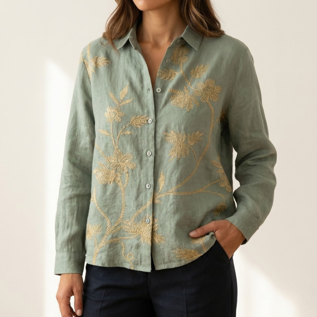 Tiziana – Camisa de lino con estampado