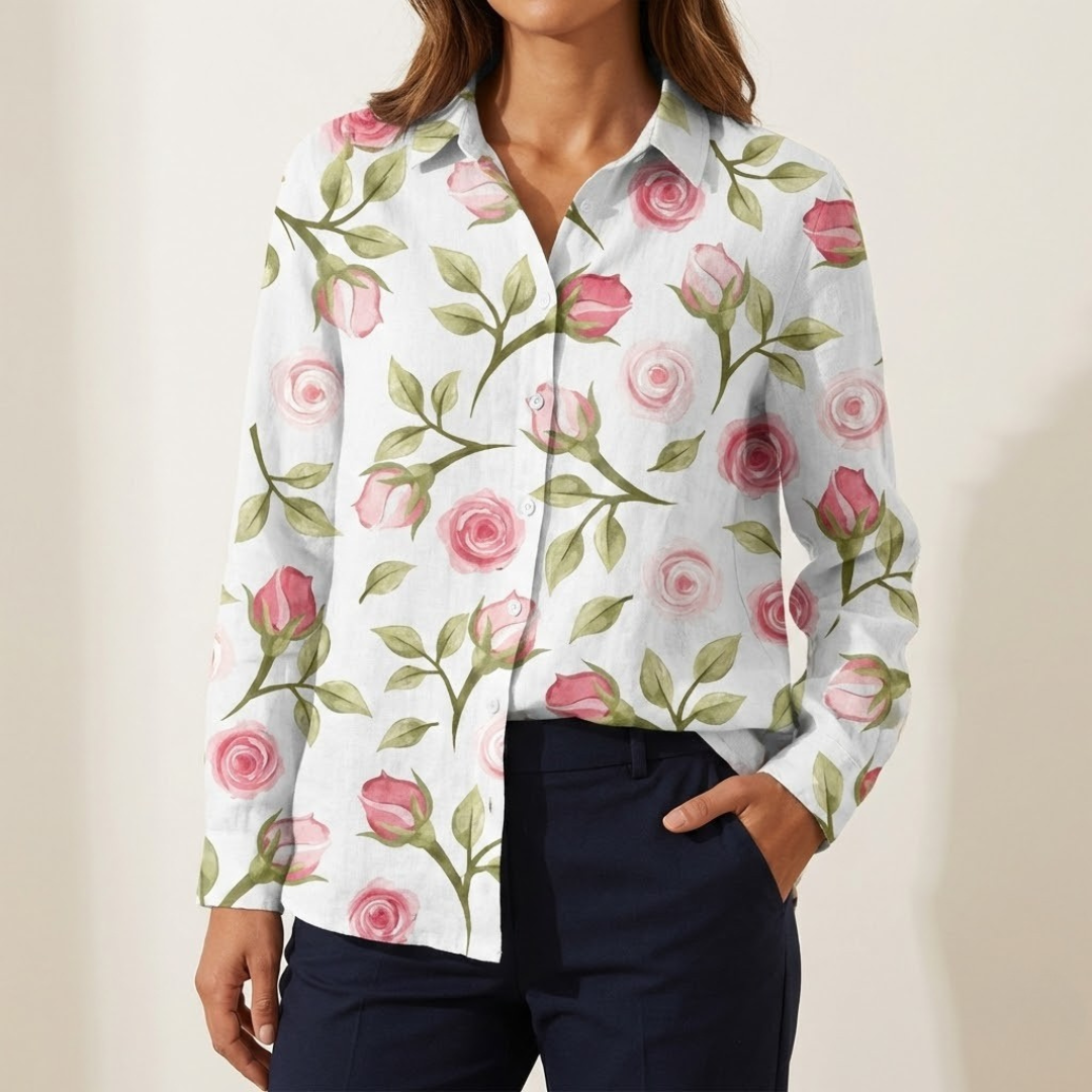Tiziana – Camisa de lino con estampado