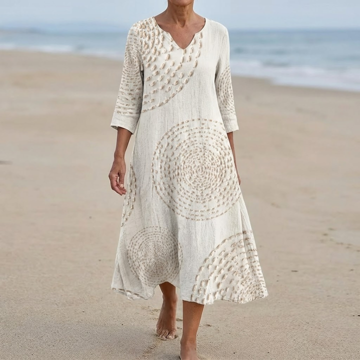 Luciana™ | Vestido de Lino Mediterráneo