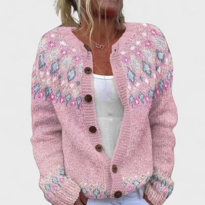 Lianne Gris Perla – Cárdigan de punto ancho con diseño chic