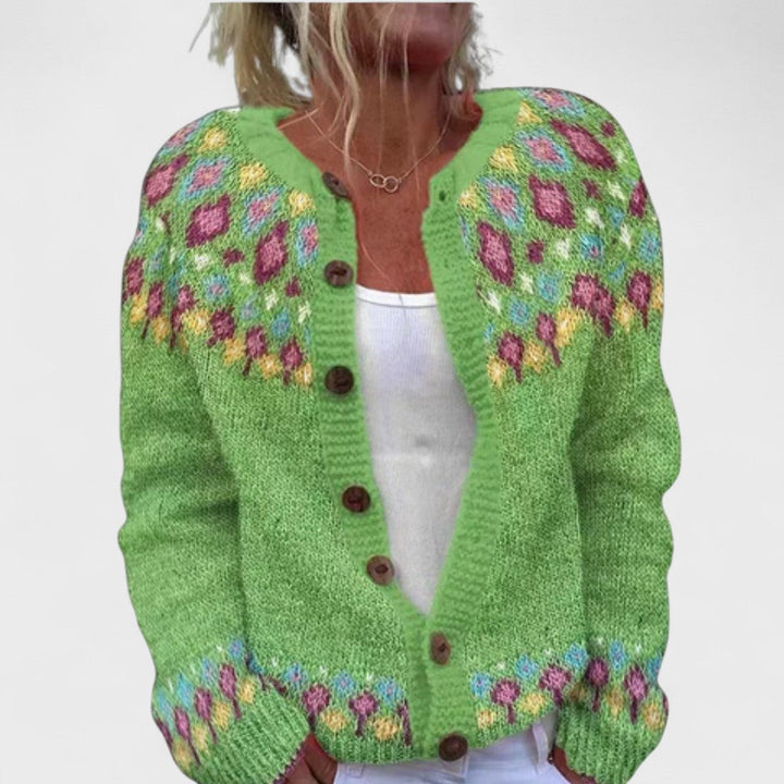 Lianne Gris Perla – Cárdigan de punto ancho con diseño chic
