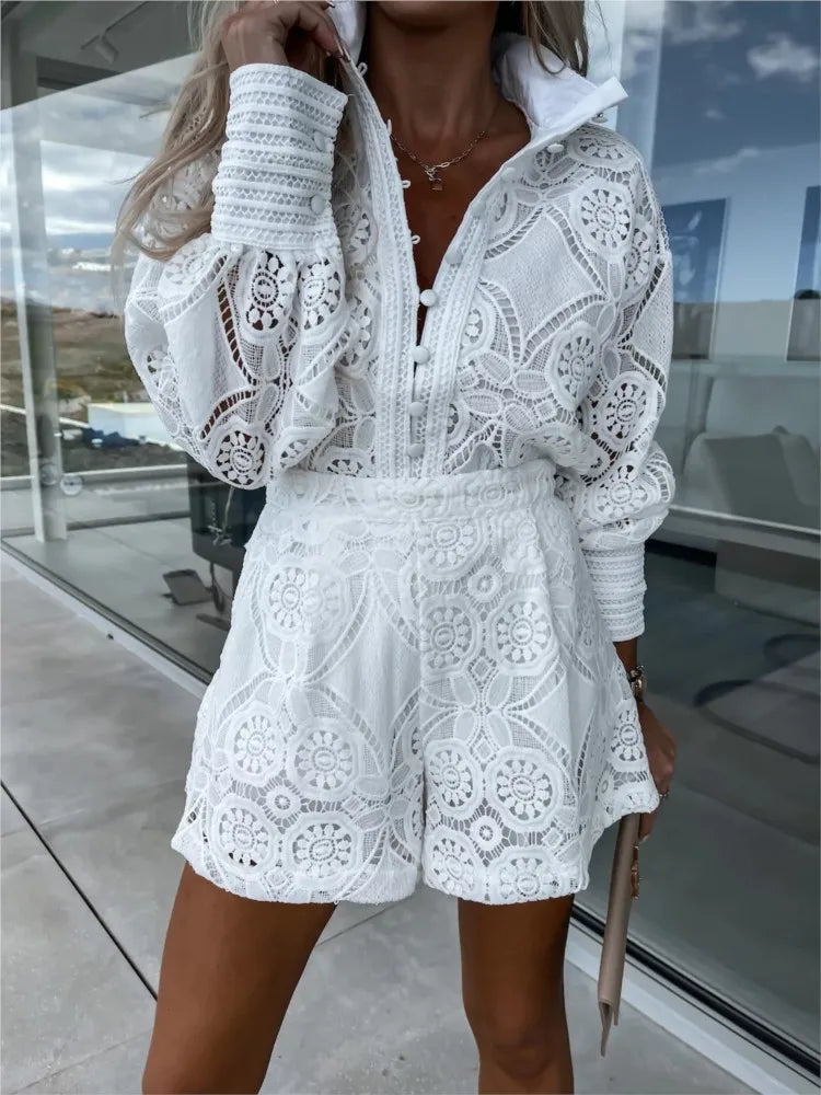 Amelina - Conjunto elegante de encaje