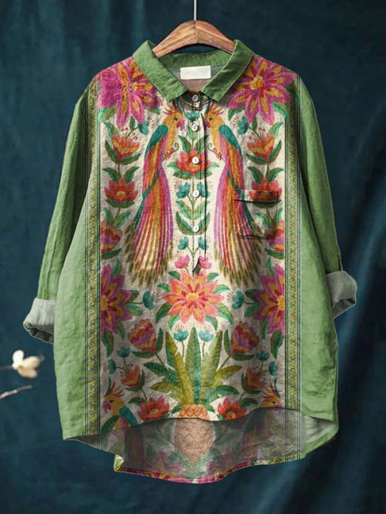 Tiziana – Camisa de lino con estampado