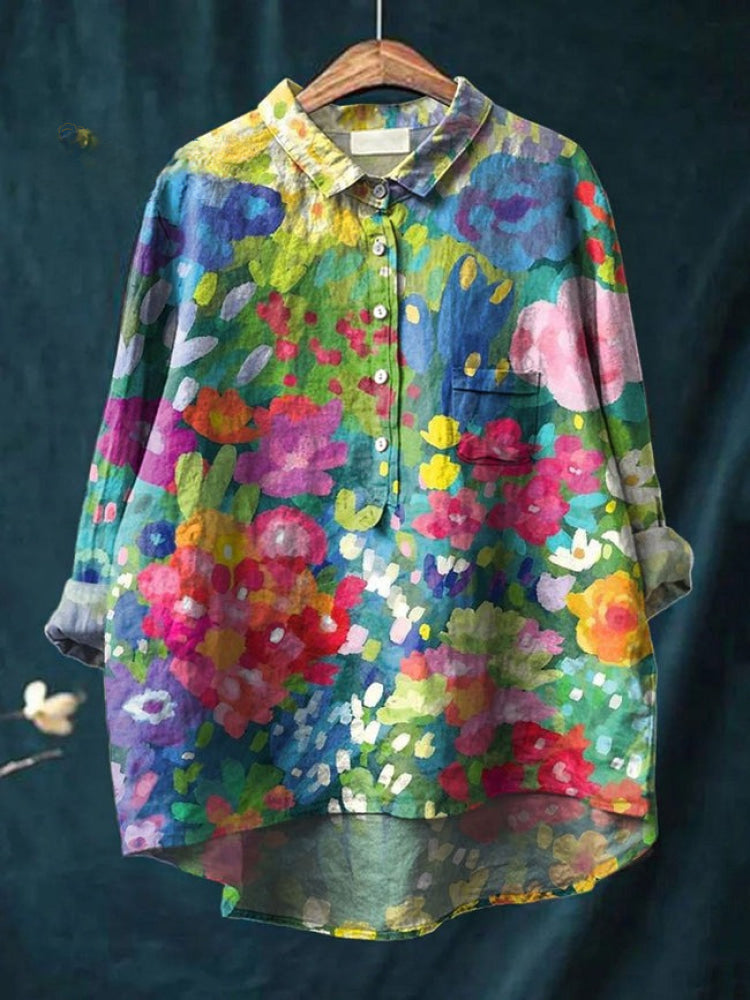 Tiziana – Camisa de lino con estampado