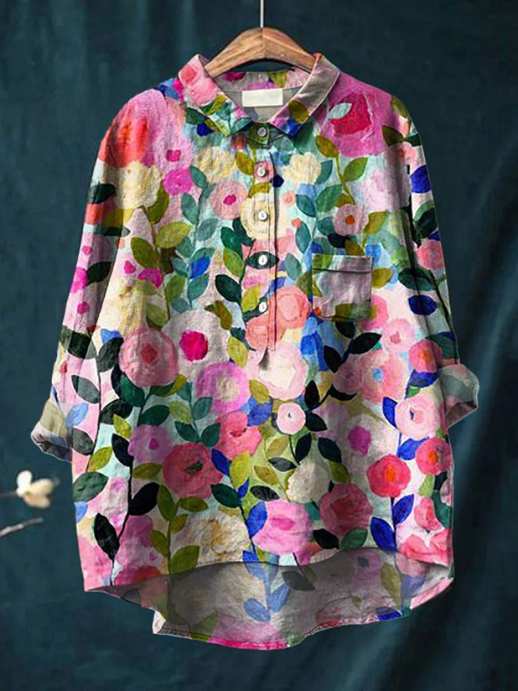 Tiziana – Camisa de lino con estampado