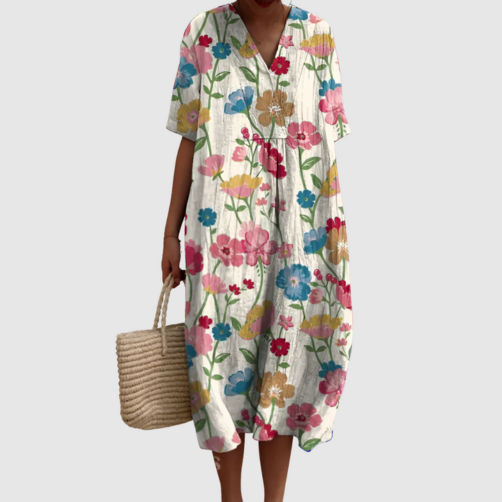 Silvia™ | Vestido de Lino Mediterráneo