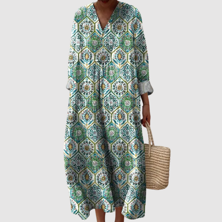 Viviana™ | Vestido de Lino Mediterráneo