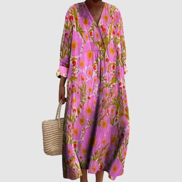 Nerina™ | Vestido de Lino Mediterráneo