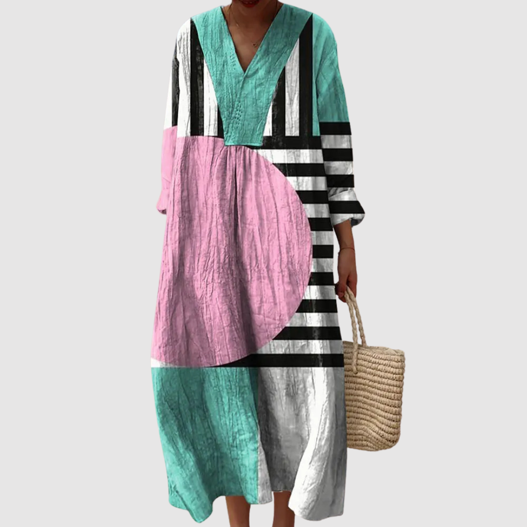 Cecilia™ | Vestido de Lino Mediterráneo