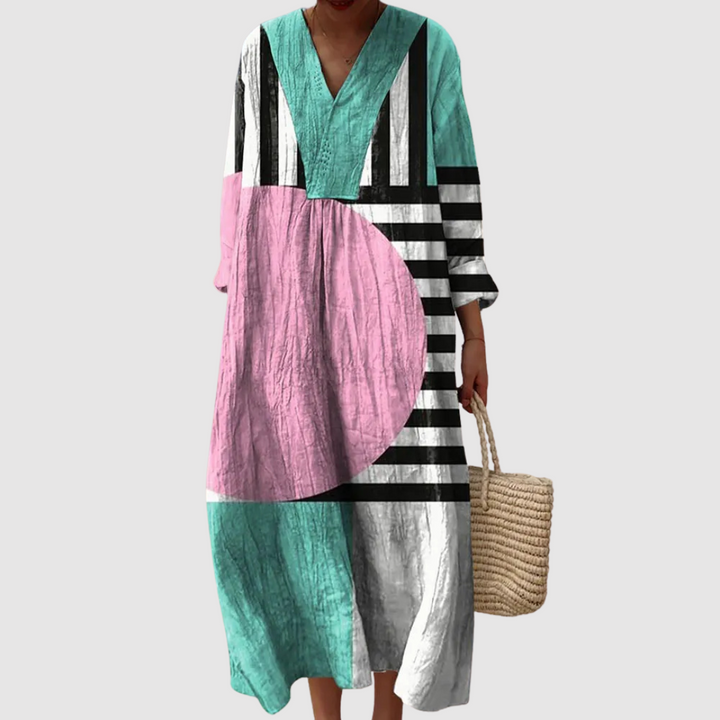 Cecilia™ | Vestido de Lino Mediterráneo