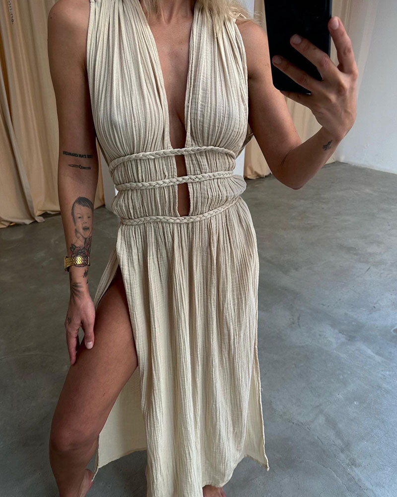 Zoe – Vestido boho con abertura