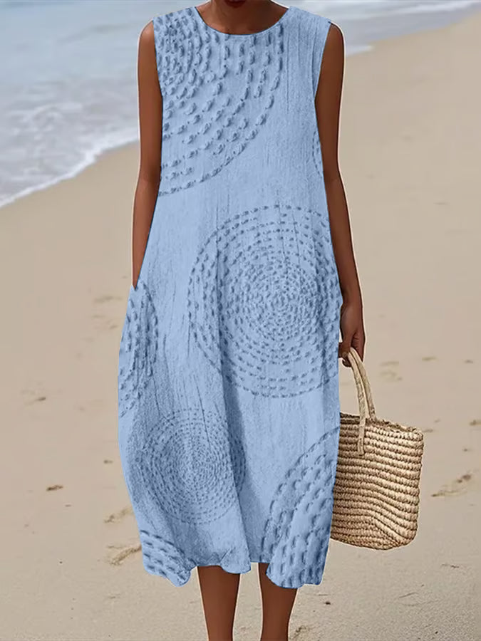Luciana™ | Vestido de Lino Mediterráneo