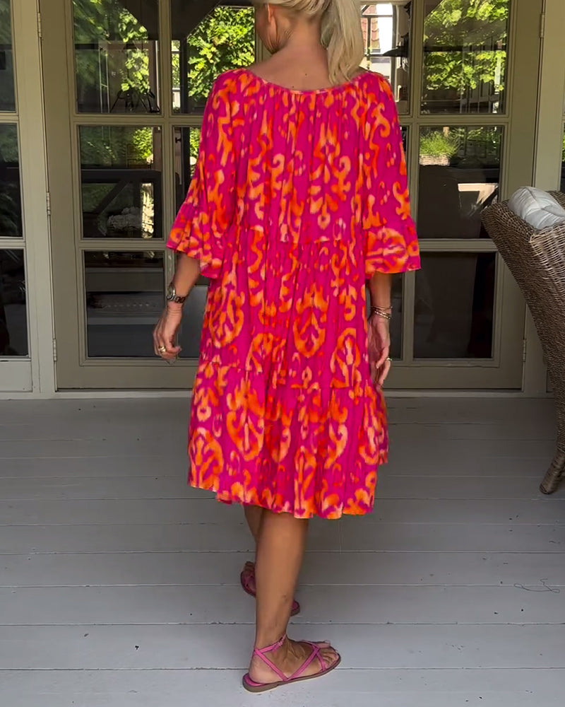 Rita – Vestido boho estampado